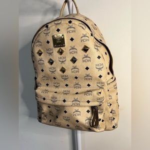 MCM creme large backpack